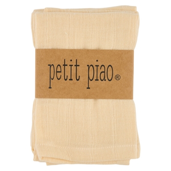 Petit Piao - 3-pak vaskeklude - Cream